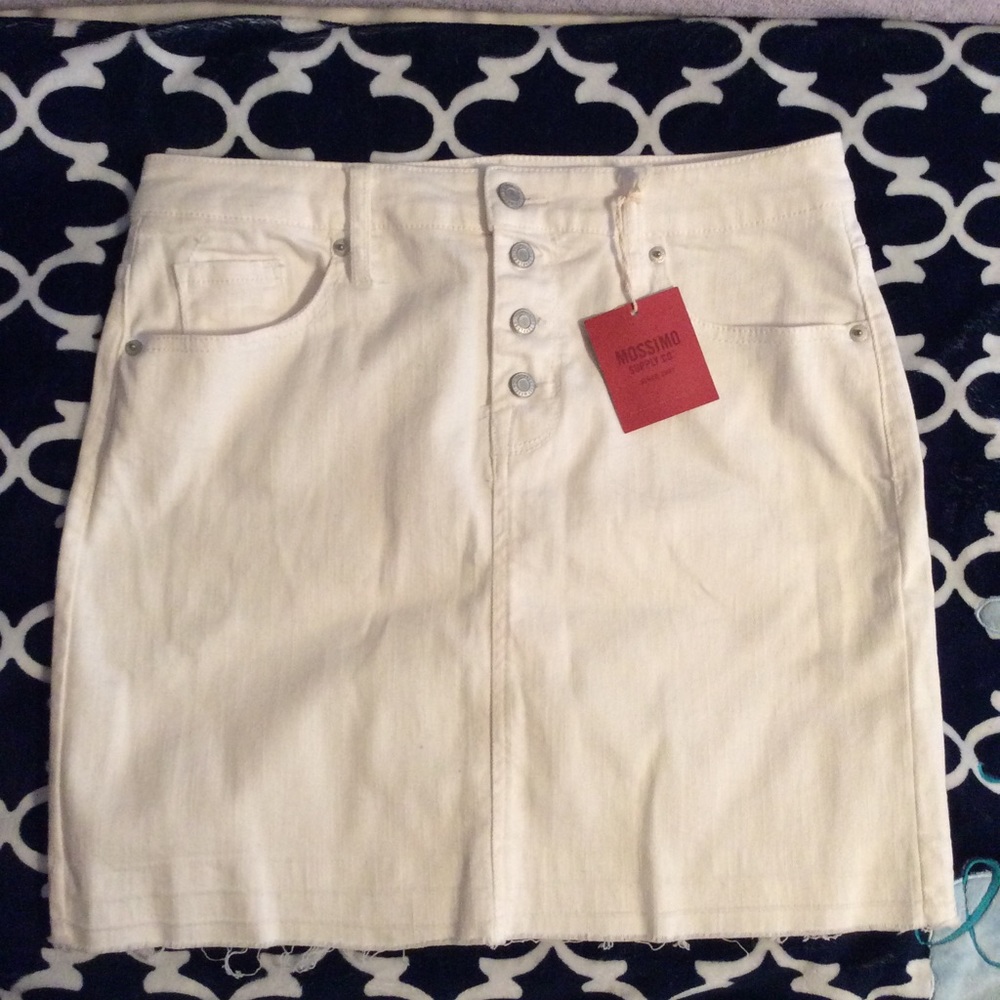 White Denim Mini Skirt